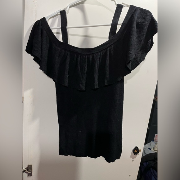 Express Black Off the Shoulders Knit Top - Picture 3 of 4
